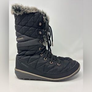 Columbia Heavenly Omni-Heat Quilted Winter Snow Waterproof  Black Boots Womens 7